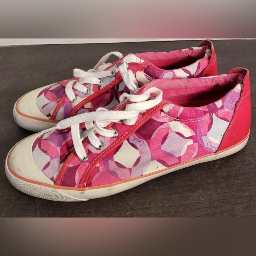 Coach Barrett Vibrant Pink Sneakers Size 11 - Picture 3 of 6